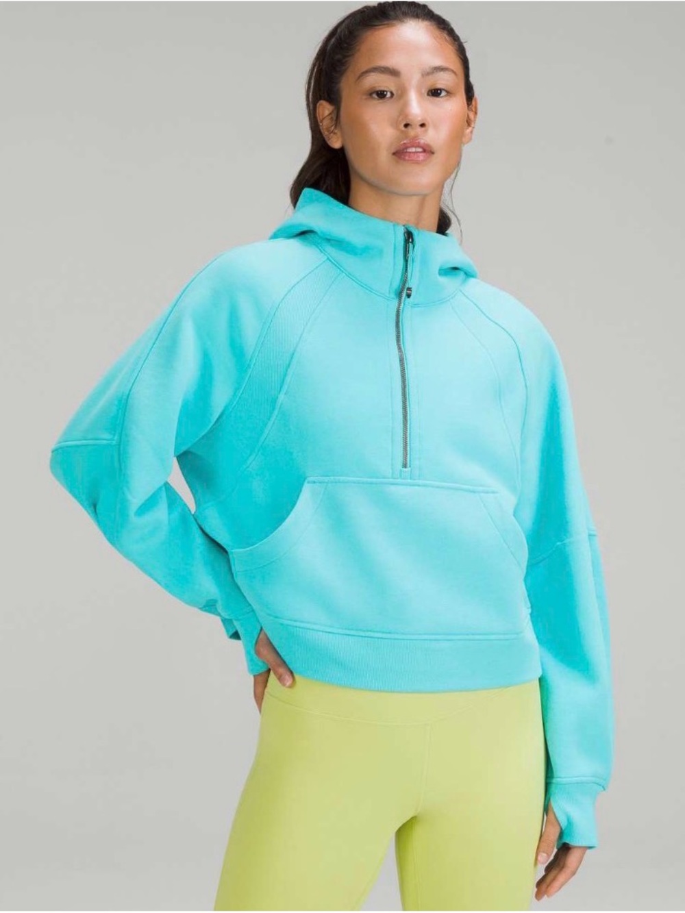 lululemon athletica Aqua Half-Zip Hooded Pullover